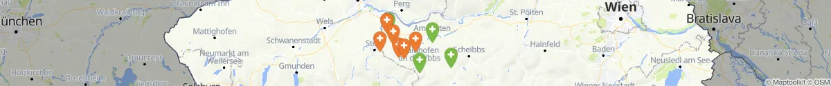 Kartenansicht für Apotheken-Notdienste in der Nähe von Haidershofen (Amstetten, Niederösterreich)